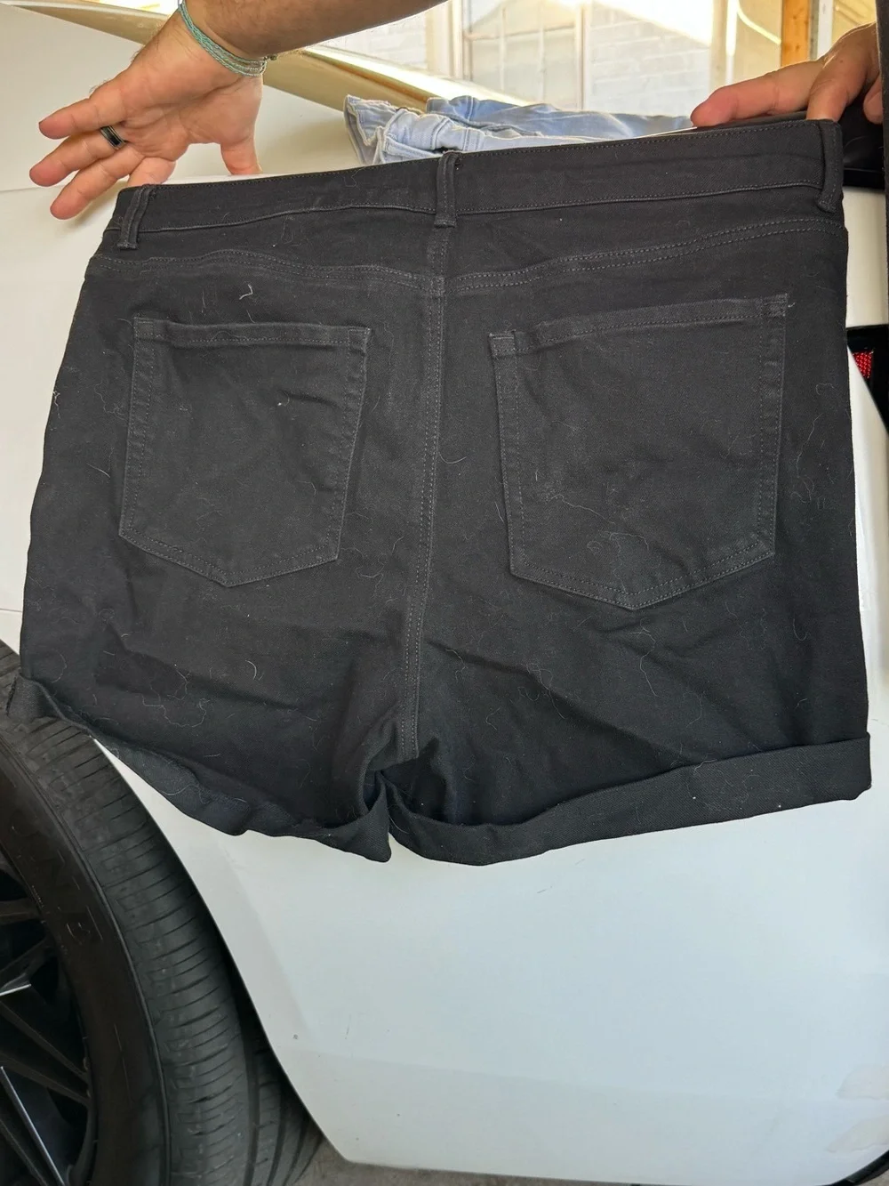Wax Jeans Collection Black Distressed Jean Shorts Size 3X